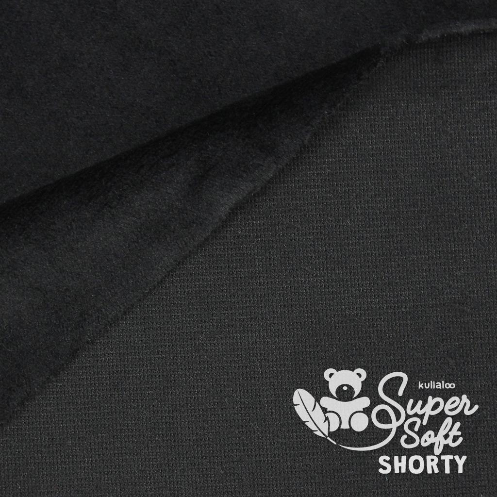 Plüschstoff Shorty uni 75x100cm schwarz – Kullaloo